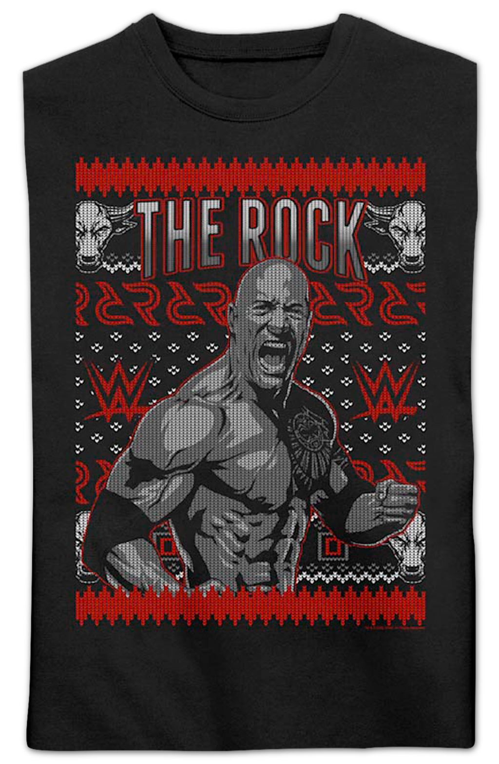 The Rock Faux Ugly Christmas Sweater WWE Sweatshirt product image 2