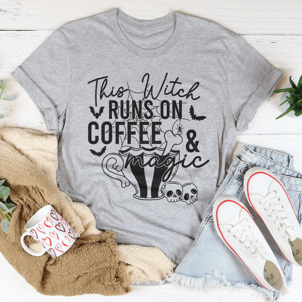 This Witch Runs On Coffee & Magic Tee product image 3