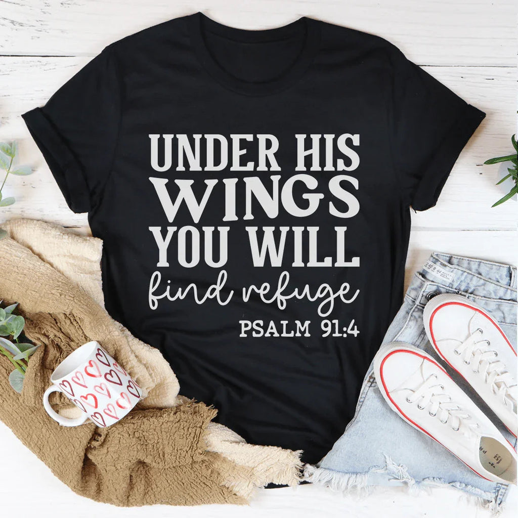 Under His Wings You Will Find Refuge Tee product image 3