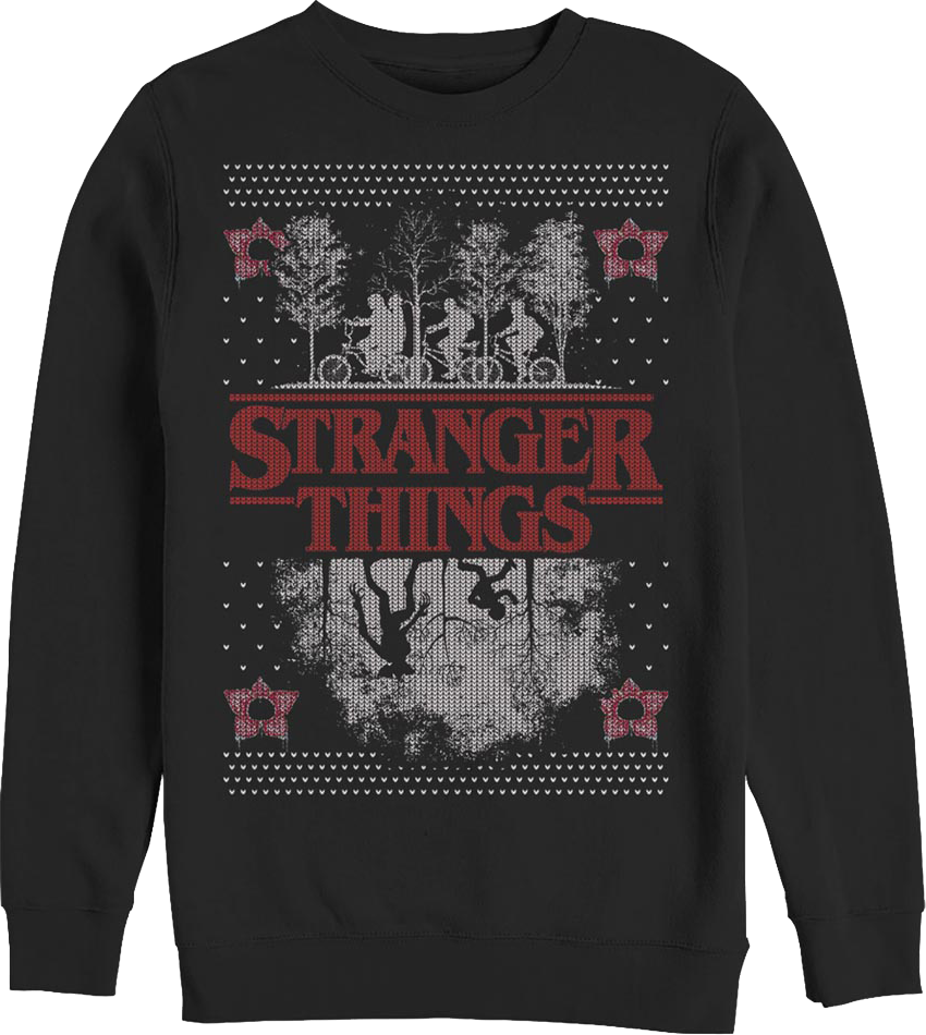 Upside Down Faux Ugly Christmas Sweater Stranger Things product image 1