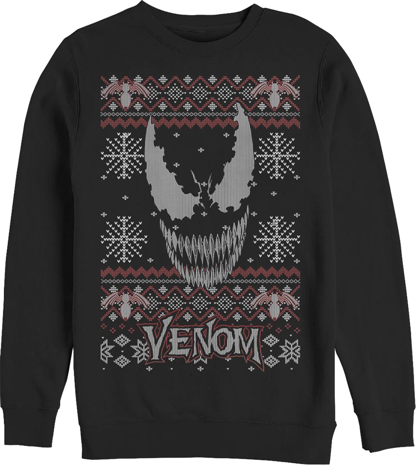 Venom Faux Ugly Knit Christmas Sweater Marvel Comics product image 1