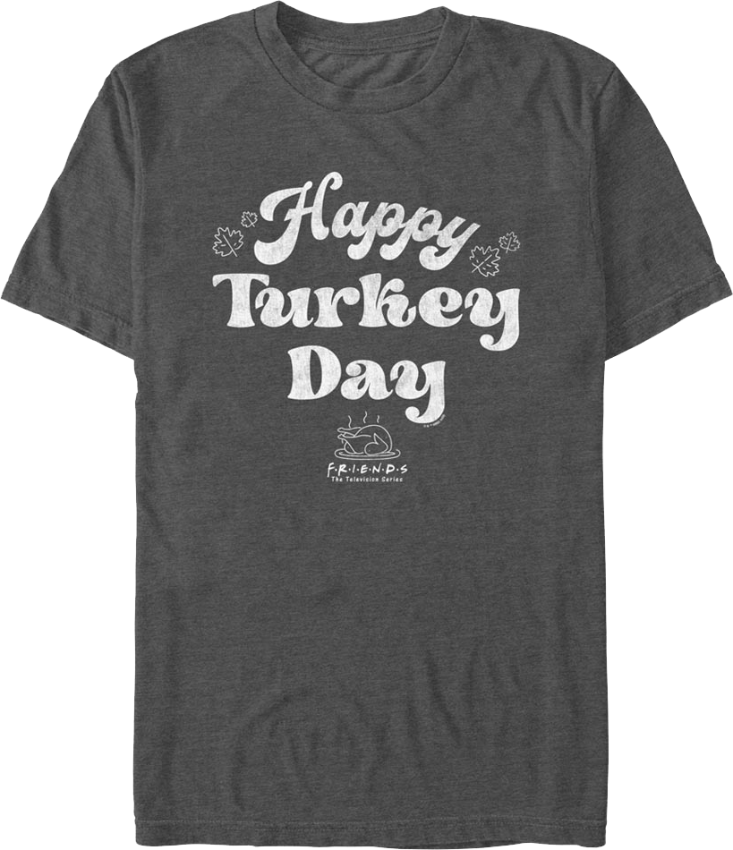 Vintage Happy Turkey Day Friends T-Shirt product image 1
