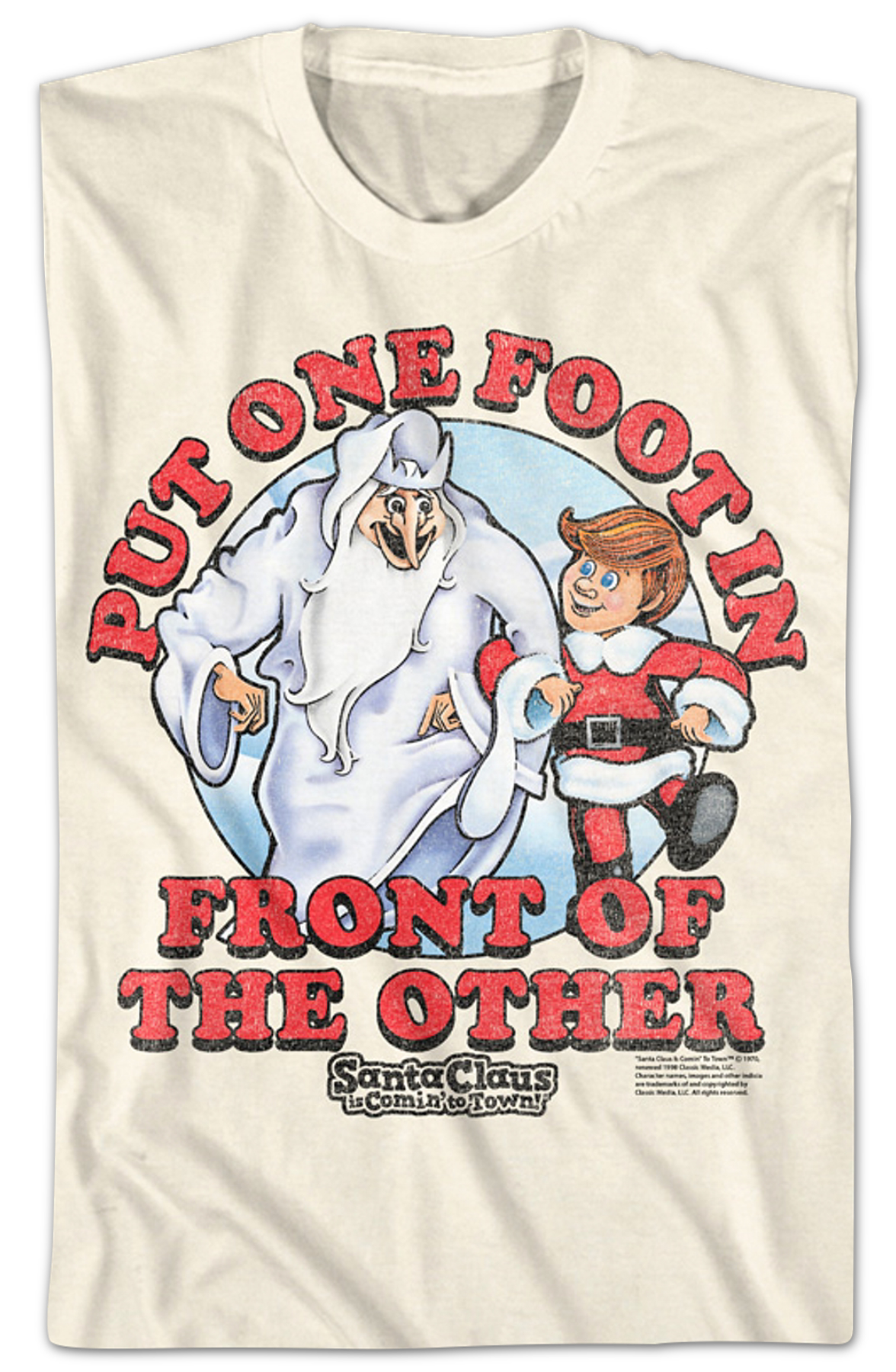 Vintage One Foot Santa Claus Is Comin' To Town Shirt product image 2