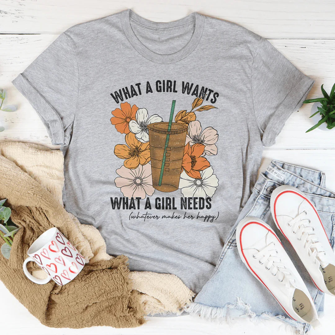 What A Girl Needs Iced Coffee Tee product image 2