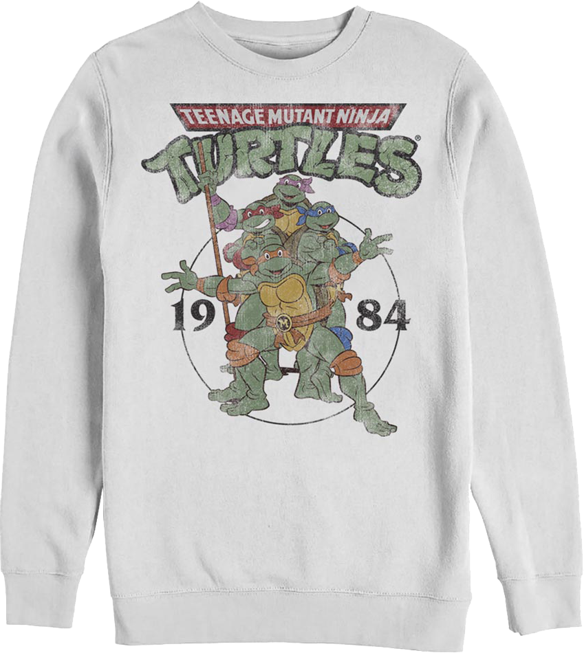 White 1984 Teenage Mutant Ninja Turtles Sweatshirt product image 1