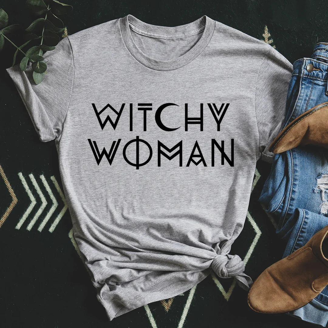 Boho Celestial Moon Crewneck Tee – "Witchy Woman" product image 3