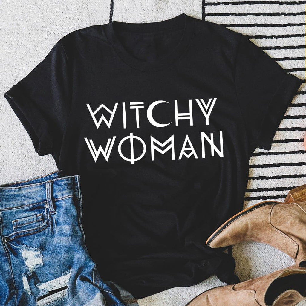 Boho Celestial Moon Crewneck Tee – "Witchy Woman" product image 2