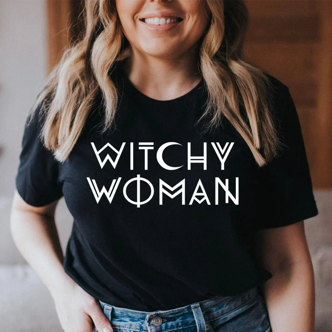 Boho Celestial Moon Crewneck Tee – "Witchy Woman" product image 1