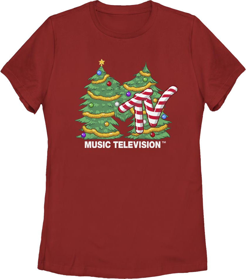 Womens Christmas Tree Logo MTV Shirt product image 1