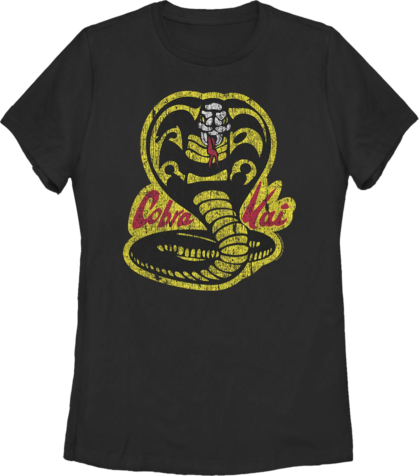 Womens Distressed Logo Cobra Kai Shirt product image 1