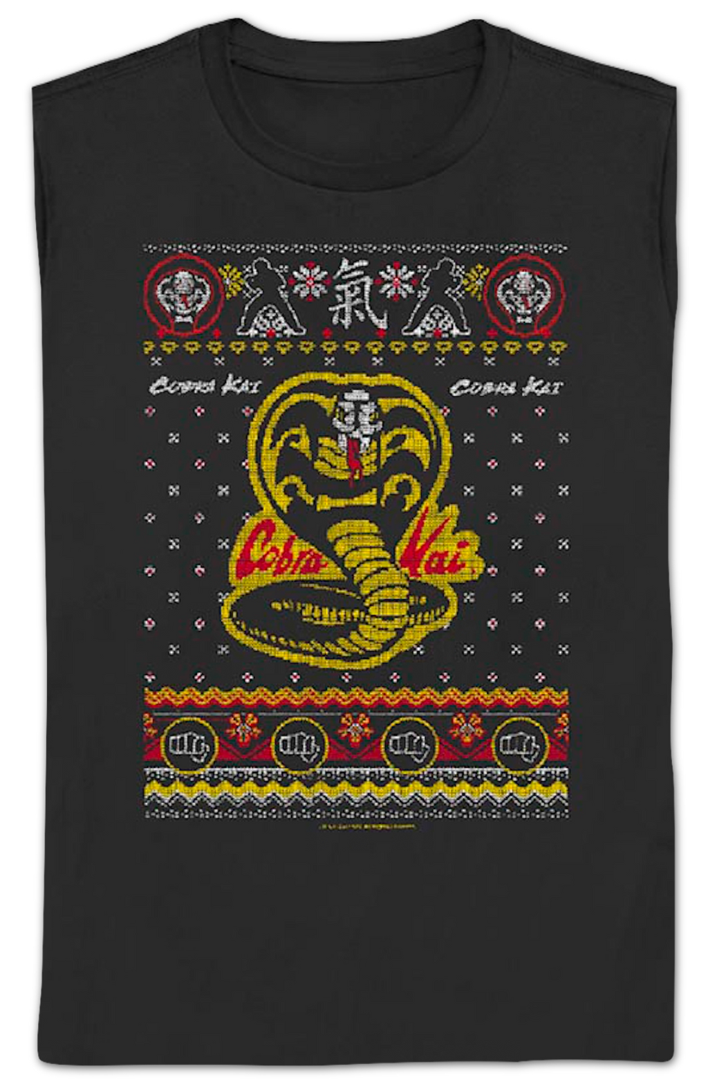 Womens Dojo Logo Faux Ugly Christmas Sweater Cobra Kai Shirt product image 1