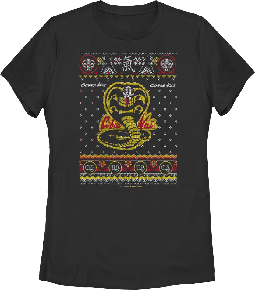 Womens Dojo Logo Faux Ugly Christmas Sweater Cobra Kai Shirt product image 2