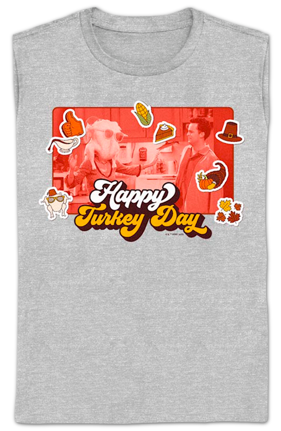 Womens Happy Turkey Day Collage Friends Shirt product image 2