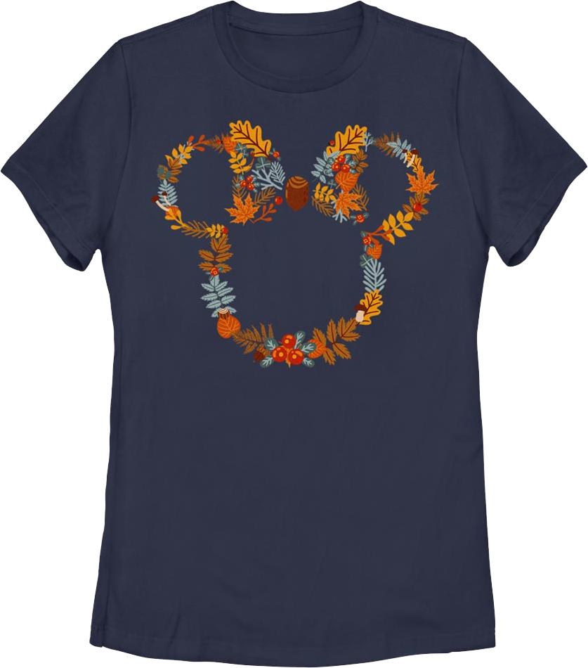 Womens Mickey Mouse Fall Wreath Shirt product image 1