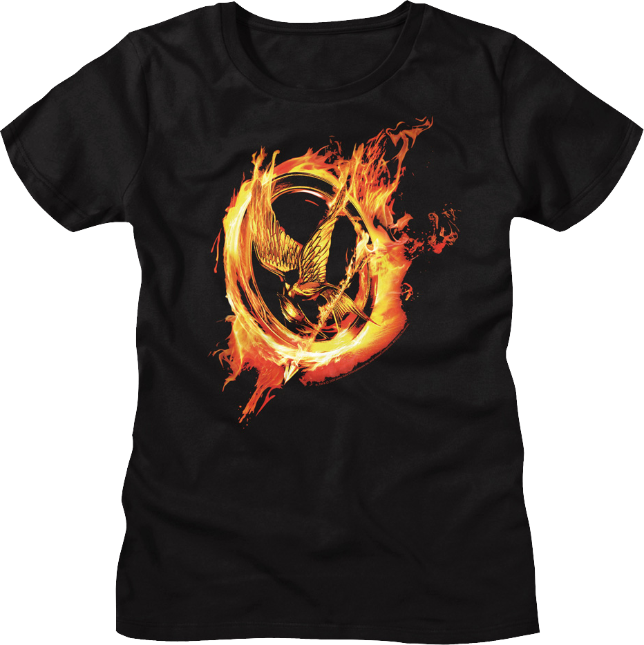 Womens Mockingjay Flames Hunger Games Shirt product image 1