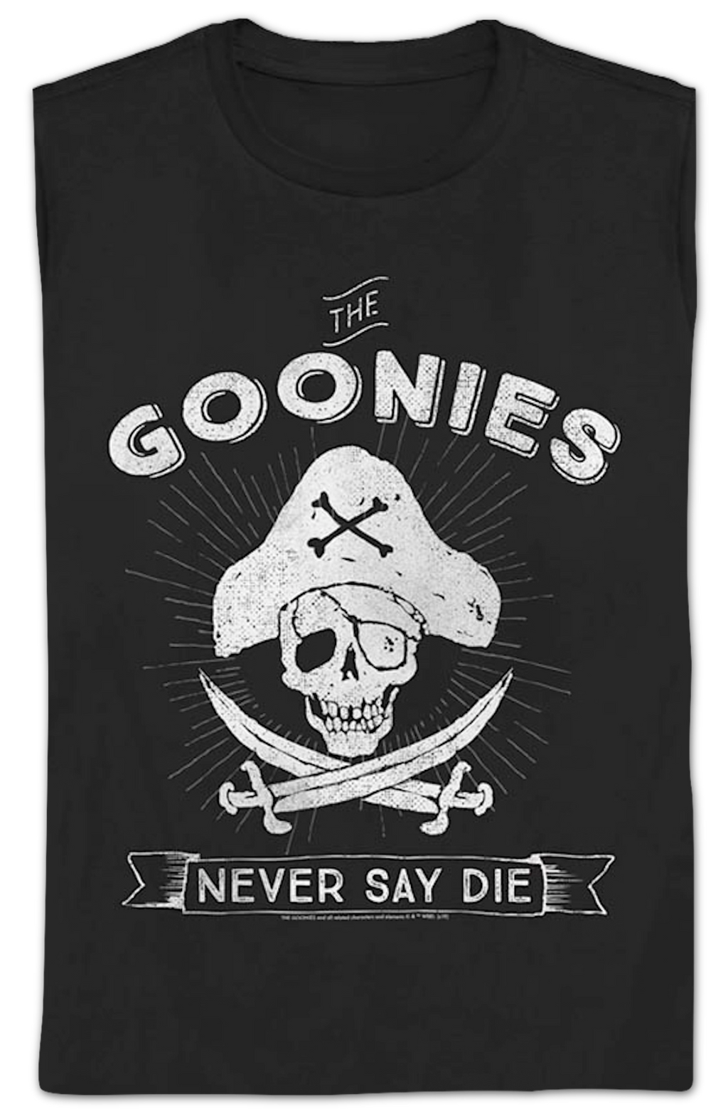 Womens Never Say Die Pirate Logo Goonies Shirt product image 2