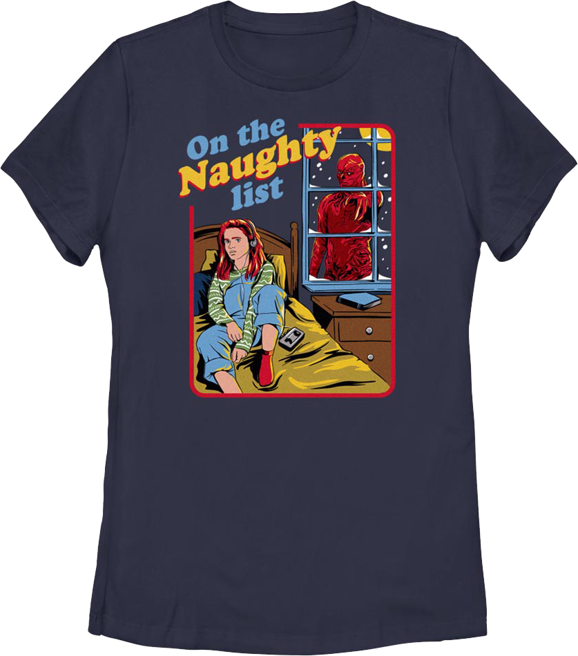 Womens On The Naughty List Stranger Things Shirt product image 1