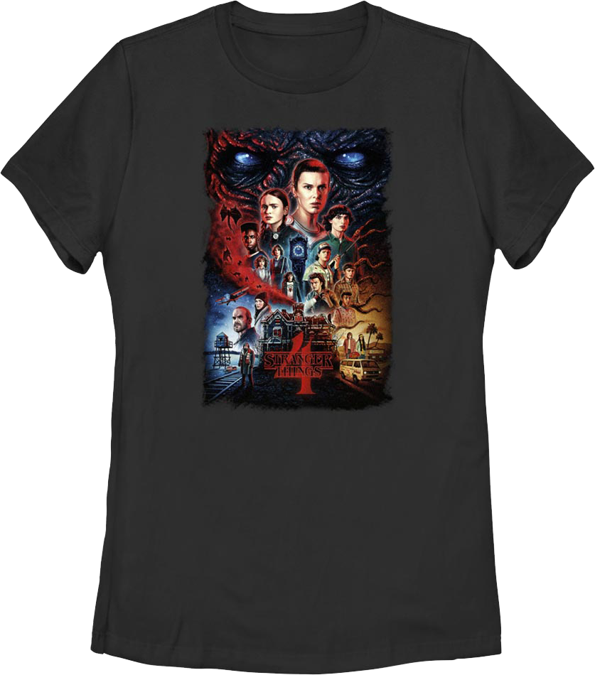 Womens Season 4 Poster Stranger Things Shirt