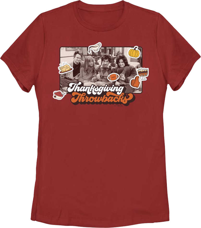 Womens Thanksgiving Throwbacks Friends Shirt product image 1