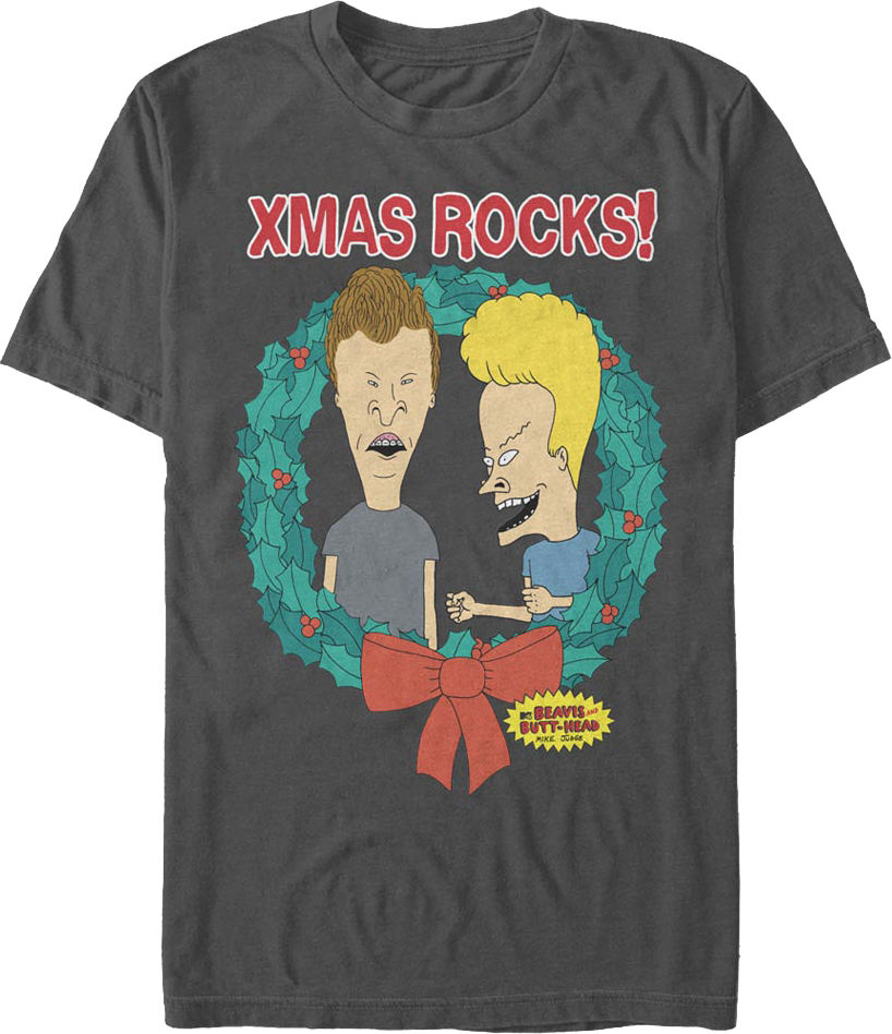 Xmas Rocks Wreath Beavis And Butt-Head T-Shirt product image 1