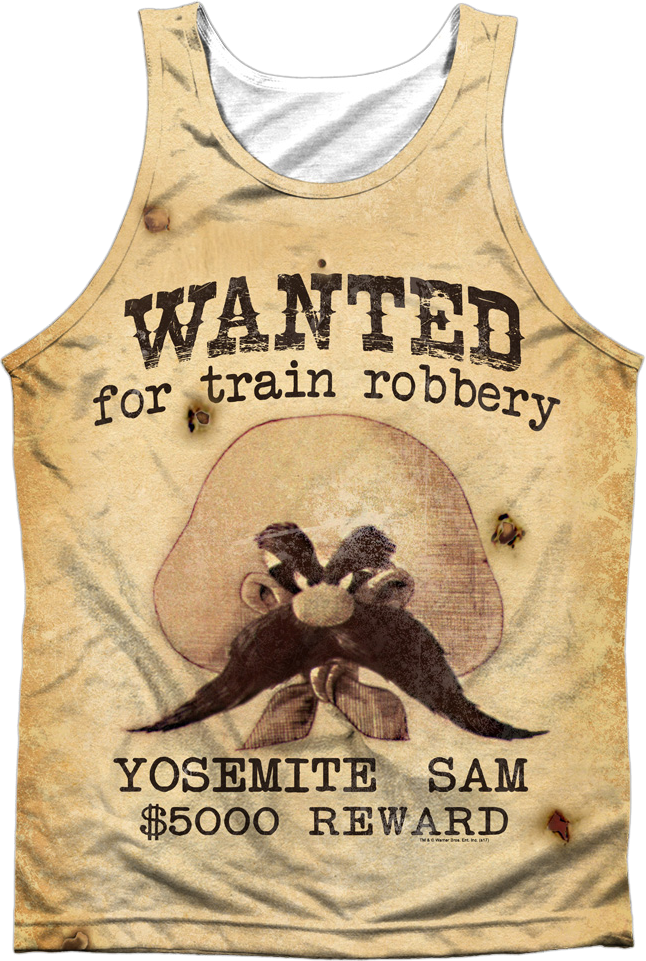 Yosemite Sam Wanted For Train Robbery Looney Tunes Tank Top
